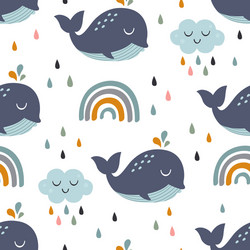 Seamless childish pattern with funny animals Vector Image