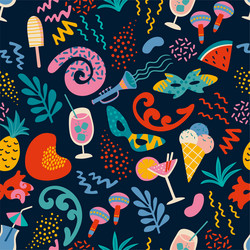 Seamless pattern with carnival objects vector