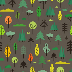 seamless pattern with different trees vector