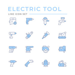 Set color line icons electric tools vector