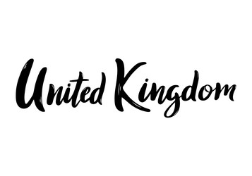 united kingdom lettering handwritten country vector