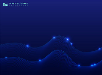 abstract technology wavy line pattern on blue vector image