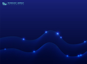 abstract technology wavy line pattern on blue vector