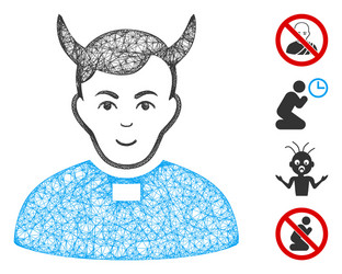 devil priest web mesh vector