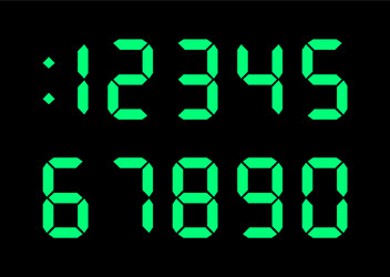 digital numbers font for electronic clock display vector image