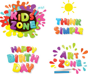 Kids Art Zone Birthday Celebration Vector Image