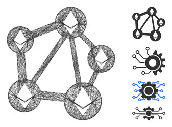 linear ethereum network mesh vector image