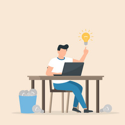 Man with Idea - Pointing Up vector image