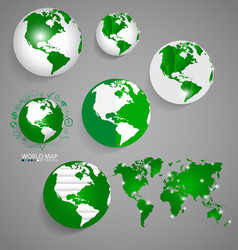 modern globes and world map vector