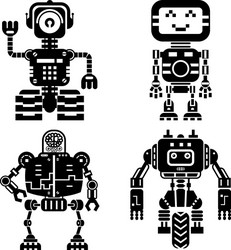 Robot Icon Set - AI & Robotics vector image