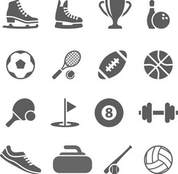 Sport icons set black silhouette Royalty Free Vector Image