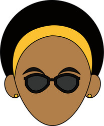 Happy dark skin young pretty woman cartoon icon Vector Image