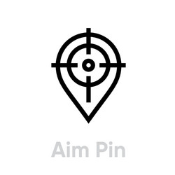 aim pin personal targeting icon editable line vector image