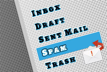 Comic mail box menu with spam filter vector