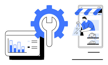 e-commerce optimization tools data analytics vector image