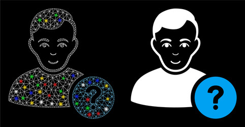 flare mesh 2d user question icon with spots vector image
