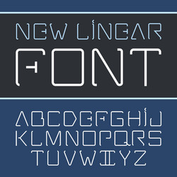 Linear font - simple and minimalistic vector