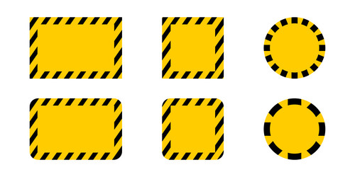 square round and rectangle frames with caution vector image