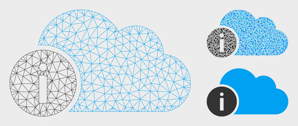 cloud info mesh network model and triangle vector image