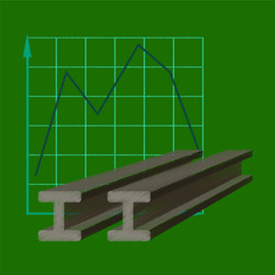 flat shading style icon falling graph vector image