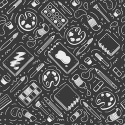 Hand drawn seamless pattern creative themes vector