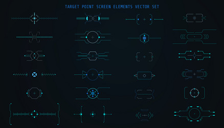 hud abstract target point user screen elements set vector image