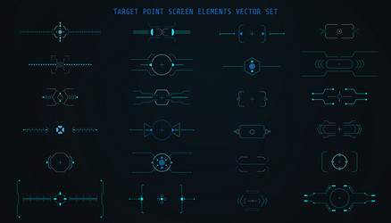 hud abstract target point user screen elements set vector