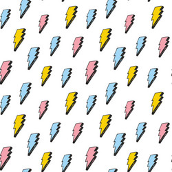 lightning seamless pattern hand drawn sketched vector image