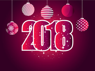 New Year 2018 Celebration with Snowflakes Vector Image