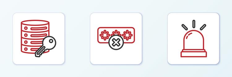 set line motion sensor server security with key vector image