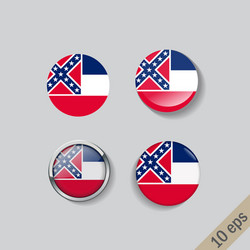 set round buttons with image mississipi vector