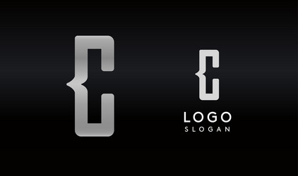 stylized letter c with sharp abstract cuts like vector image