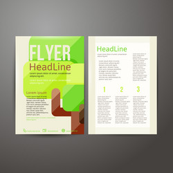 Abstract brochure flyer design with trees vector