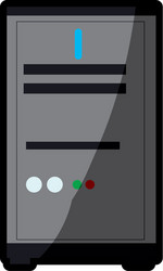 Computer server data work shadow vector