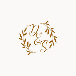 Letter ds wedding monogram logo design Royalty Free Vector