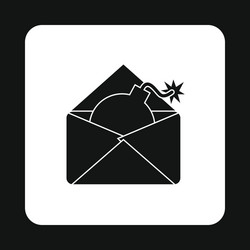 hacking e-mail icon simple style vector image