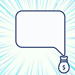 isolated front view speech bubble pointing down vector image