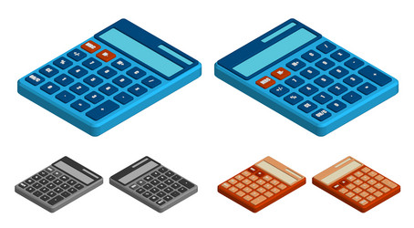 isometric calculator learning tools calculation vector image