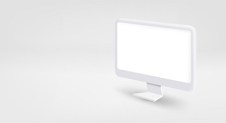 Modern computer monitor with blank screen 3d vector