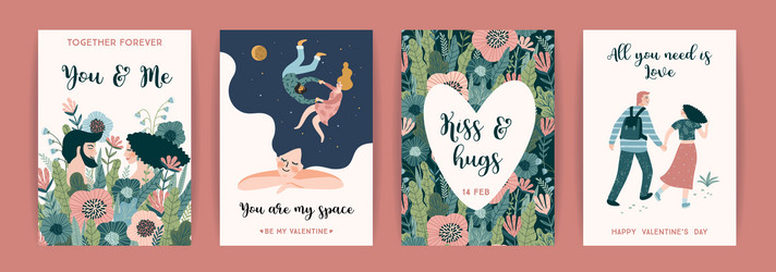 Romantic set cute design Royalty Free Vector Image