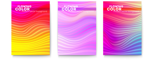 Set posters with abstract smoothly pattern from vector