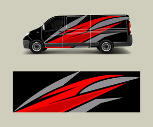 Abstract Cargo Van Stripes Vector Image