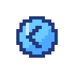 arrow left button pixelated rgb color ui icon vector image