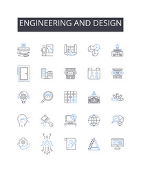 engineering and design line icons collection vector image