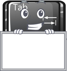 grinning with board tab button installed vector image