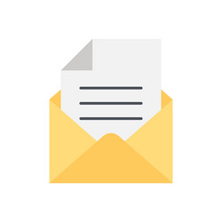Open Envelope with Document Icon vector image