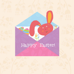 concept happy easter envelope with flowersbunny Vector Image