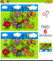 finding differences game with insects vector image