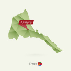 green gradient low poly map eritrea vector image