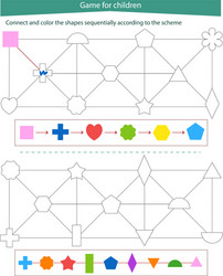logic game for children connect and color vector image